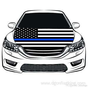 Thin Blue Line USA car hood Flag 100% Elastic Fabrics Can be Washed 100*150cm